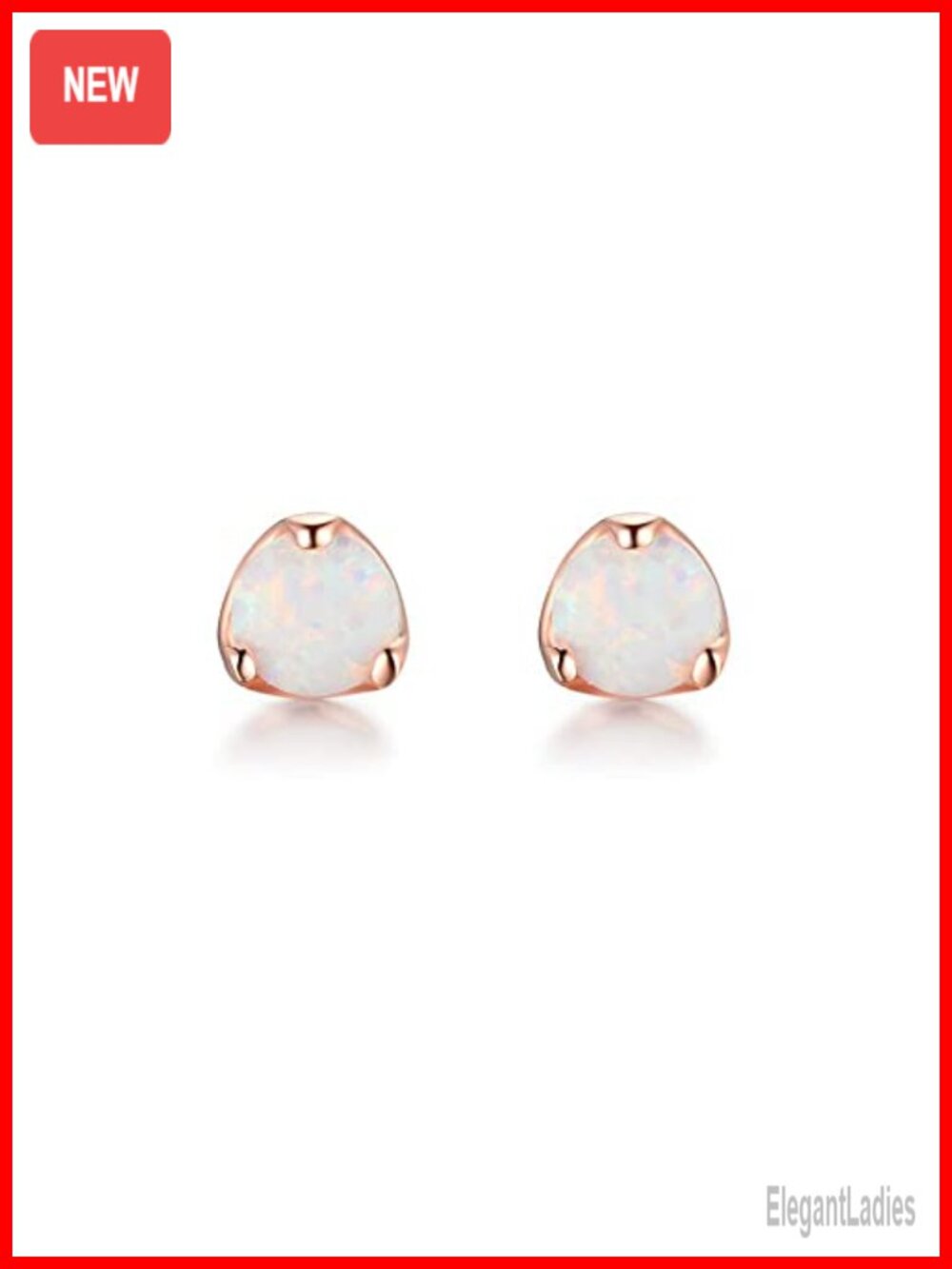 14K Gold Opal Stud Earrings S925 Posts 7mm Push Back